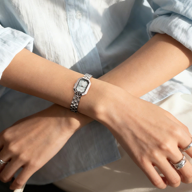 Sotoiru Glacier Blue Rectangle Watch