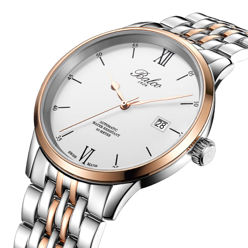 BALCO Men Mechanical Watch Simple Business Steel Wristwatches
