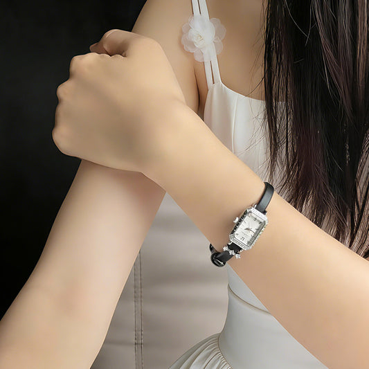 Sotoiru rectangular women's watch styled for day-to-night wear