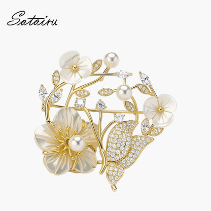 Sotoiru Pearl Bouquet Brooch