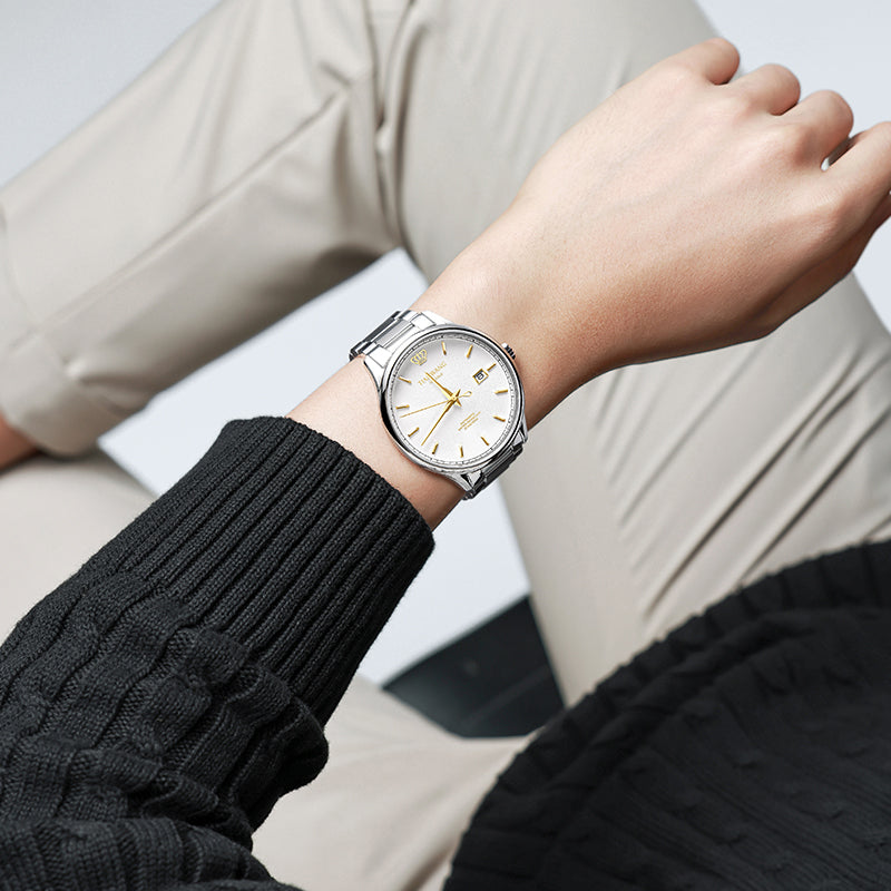 TIAN WANG Men Watches 18K Gold Logo Mechanical Wristwatches GS51524S-18K