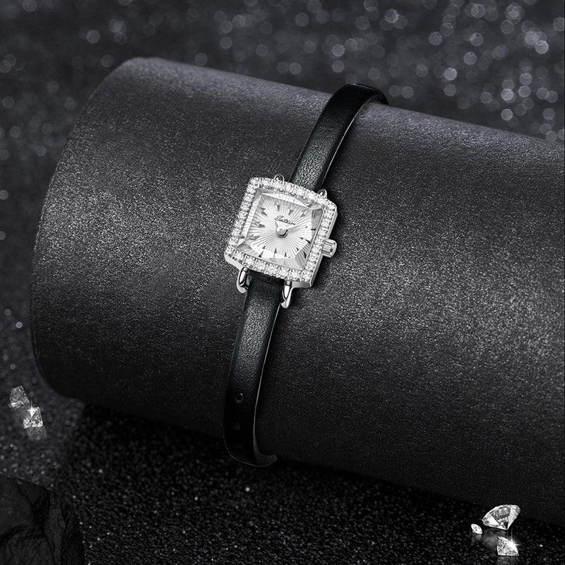 Sotoiru Square Women's Watch – Zircon Case with DIY Interchangeable Strap T2022W