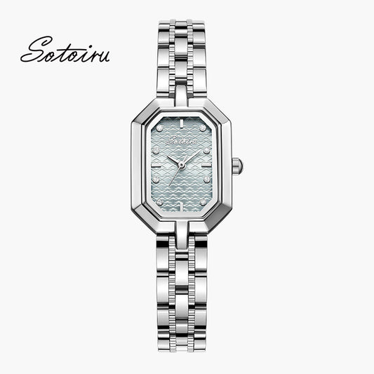 Sotoiru Glacier Blue Rectangle Watch