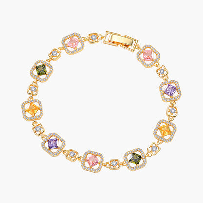 Moonlight & Rainbow Sugar Cube Zircon Bracelet