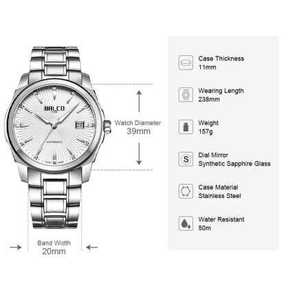 BALCO Mechanical Watches Fashion Casual Watch