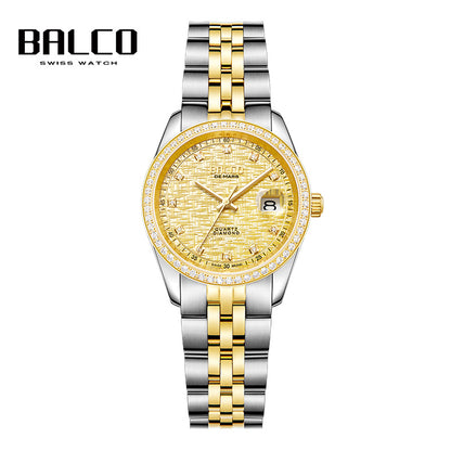 BALCO Women Watch-24K Gold,Diamond, Stylish for Business Occasions
