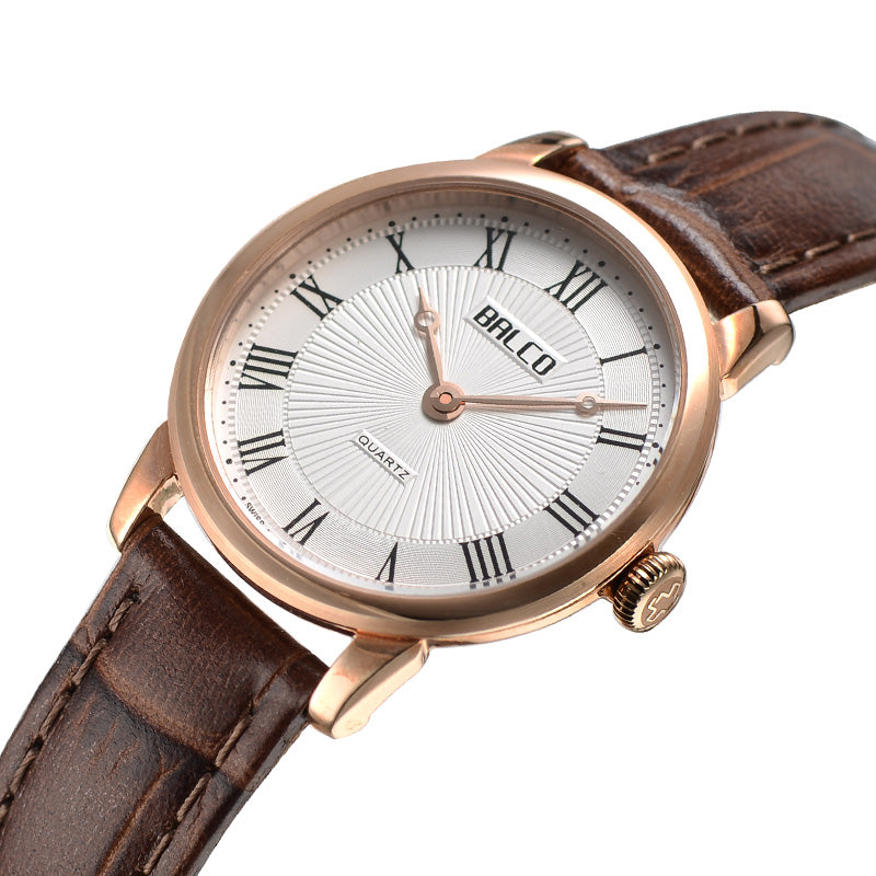 BALCO Women Leather Watch-Brown Strap,Vintage Style for Daily Wear