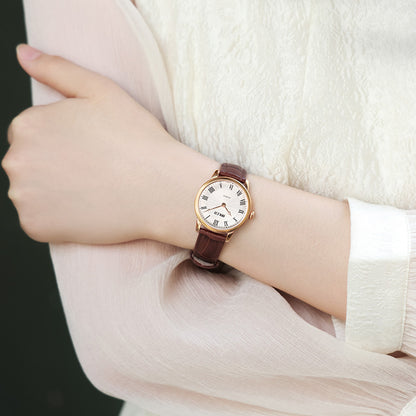 BALCO Women Leather Watch-Brown Strap,Vintage Style for Daily Wear