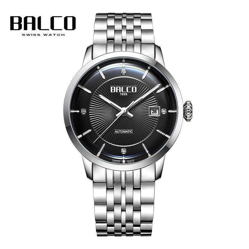 BALCO Swiss Automatic Watch for Men-Leather Strap, Trendy Watches for His