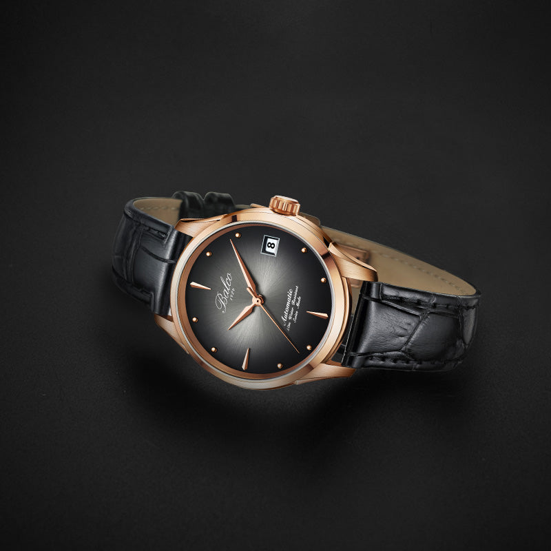 BALCO Women's Mechanical Watches Simple Leather Wristwatches