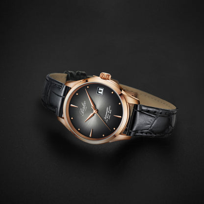 BALCO Women's Mechanical Watches Simple Leather Wristwatches