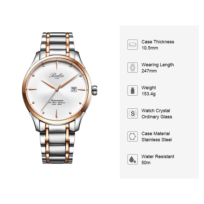 BALCO Men Watches Fashion Automatic Mechanical Wristwatch