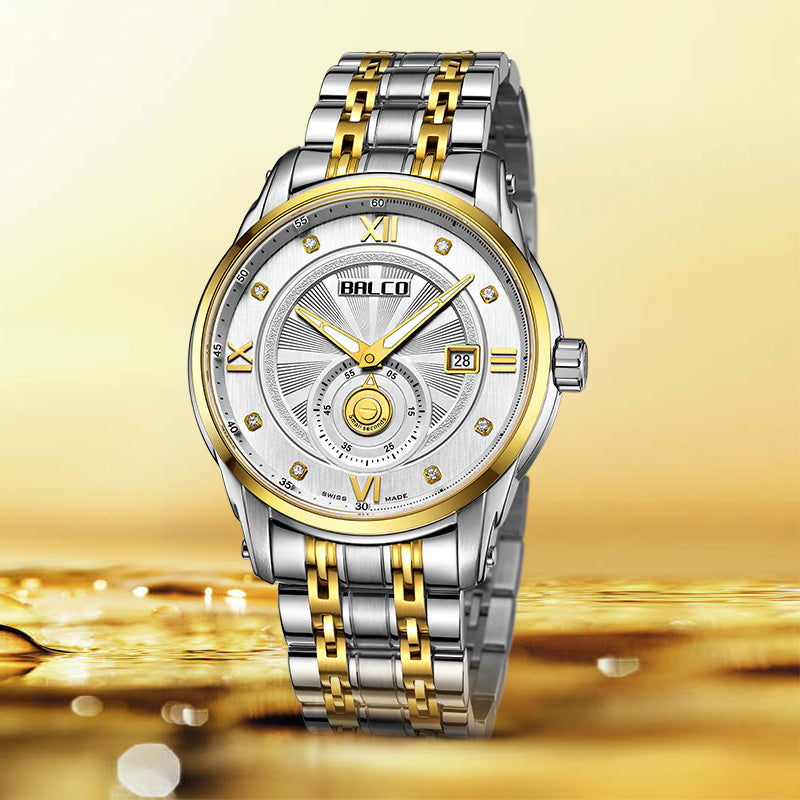 BALCO Quartz Watches For Men-Sapphire Glass,Two-Hand Watch for Work