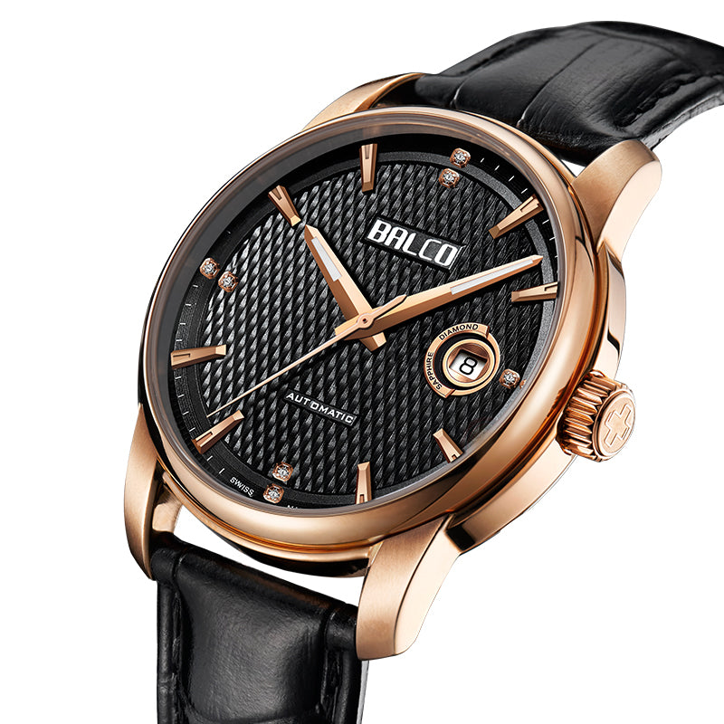 BALCO Men Watch Automatic Leather Vintage Wristwatches