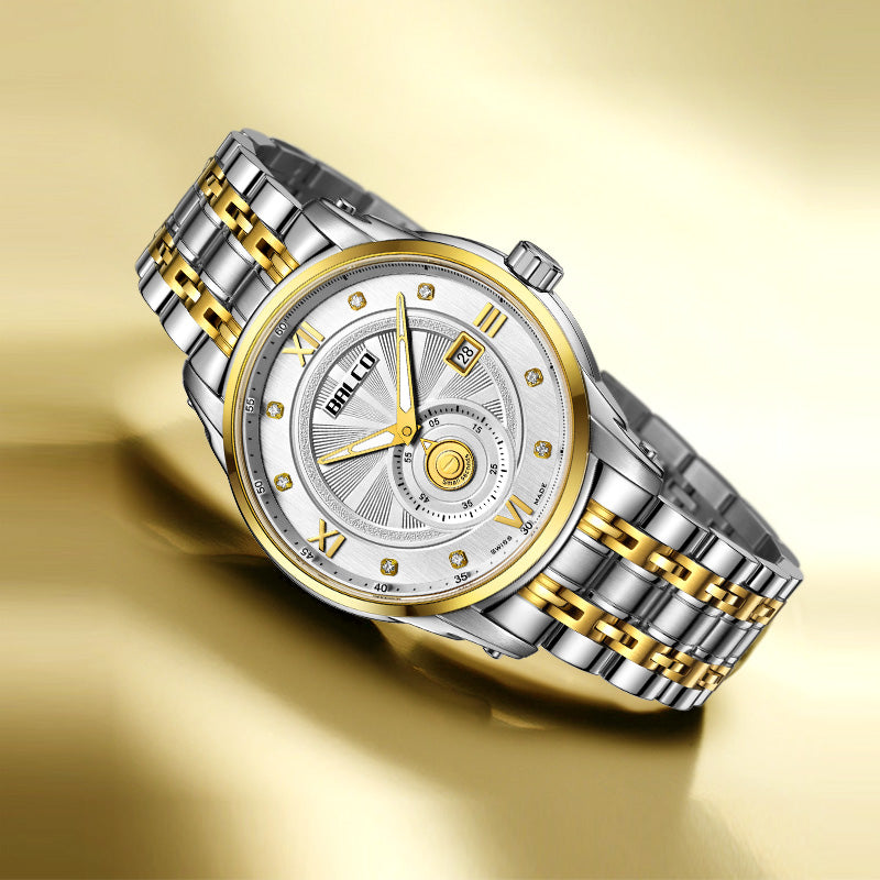 BALCO Quartz Watches For Men-Sapphire Glass,Two-Hand Watch for Work