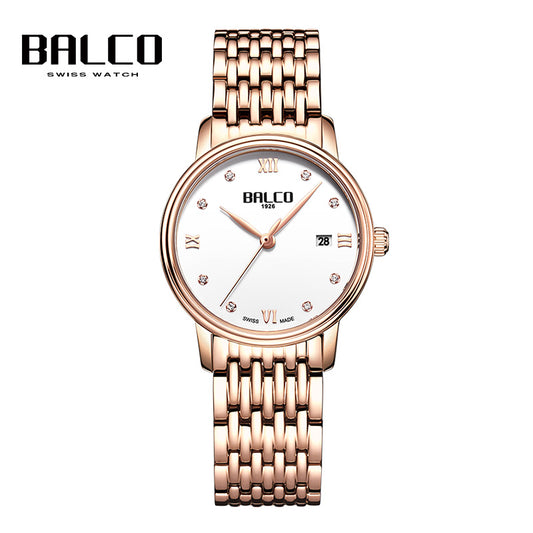 BALCO Women's Quartz Wristwatches-Round,Calendar,Modern Style for Daily Wear