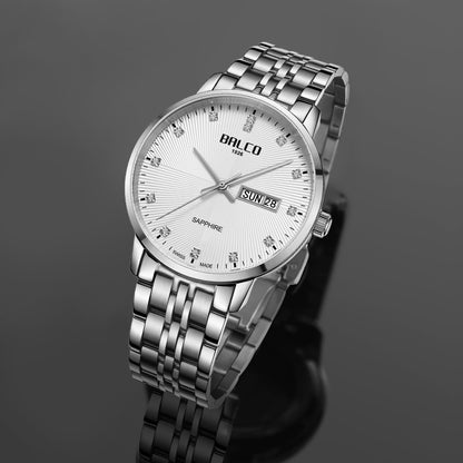BALCO Men Quartz Wristwatches-Sapphire Glass, Zircon Dial,Simple Style for Fomal Wear