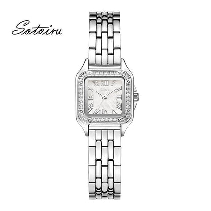 Sotoiru Quartz Watch Fashion Square Ziron Dial Watch for Formal Wear T3020