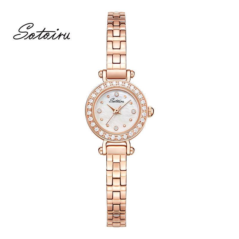 Sotoiru Women Watches Round Rose Gold Bracelet Watch for Birthday Gifts T2018P