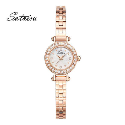 Sotoiru Women Watches Round Rose Gold Bracelet Watch for Birthday Gifts T2018P