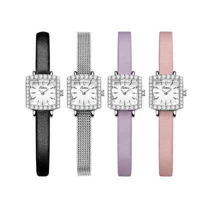 Sotoiru Square Women's Watch – Zircon Case with DIY Interchangeable Strap T2022W