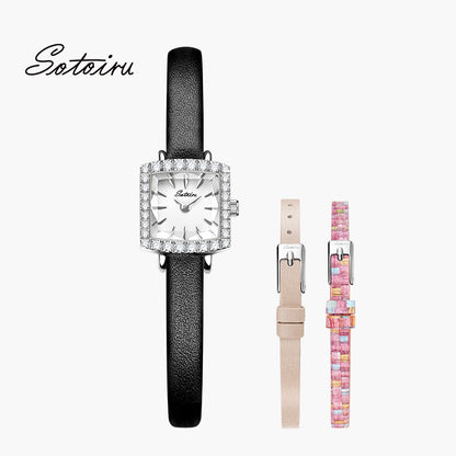 Sotoiru Square Interchangeable Straps Watch