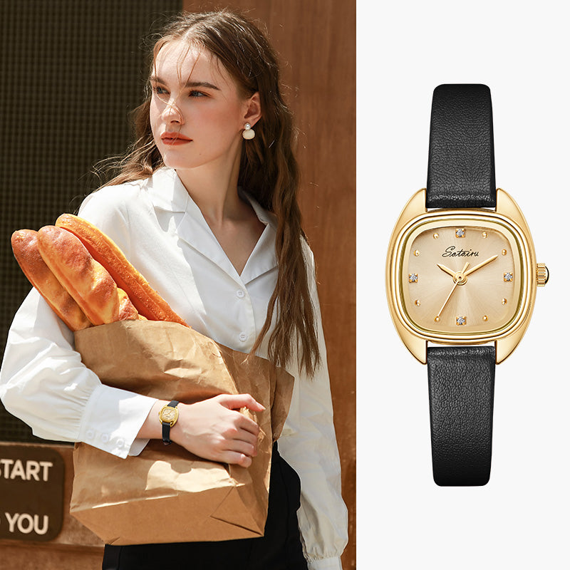 Sotoiru Women Watches Square Leather Fashion Accessories for Daily Wear T3025