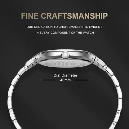 TIAN WANG Man Watch 40mm Dual Calendar Casual Quartz Wristwatch GS3626