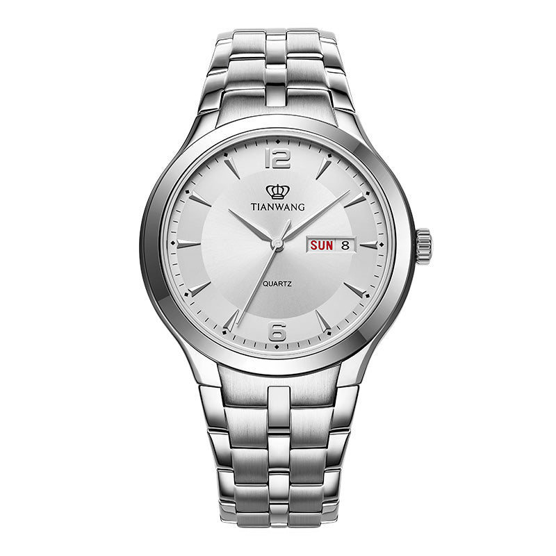 TIAN WANG Man Watch 40mm Dual Calendar Casual Quartz Wristwatch GS3626