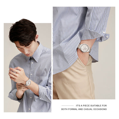 TIAN WANG Man Watch 40mm Dual Calendar Casual Quartz Wristwatch GS3626