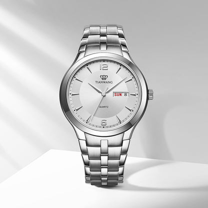 TIAN WANG Man Watch 40mm Dual Calendar Casual Quartz Wristwatch GS3626
