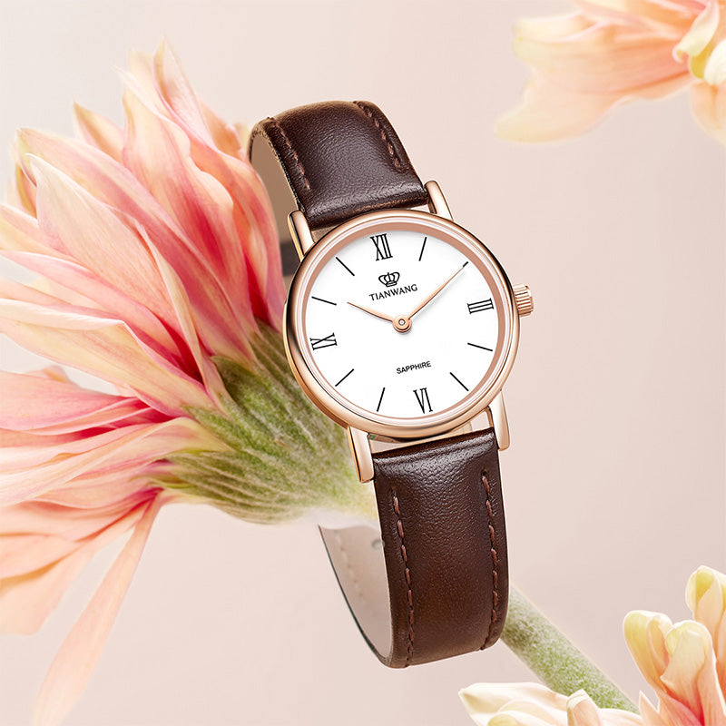ladies leather Wristwatch for formal wear