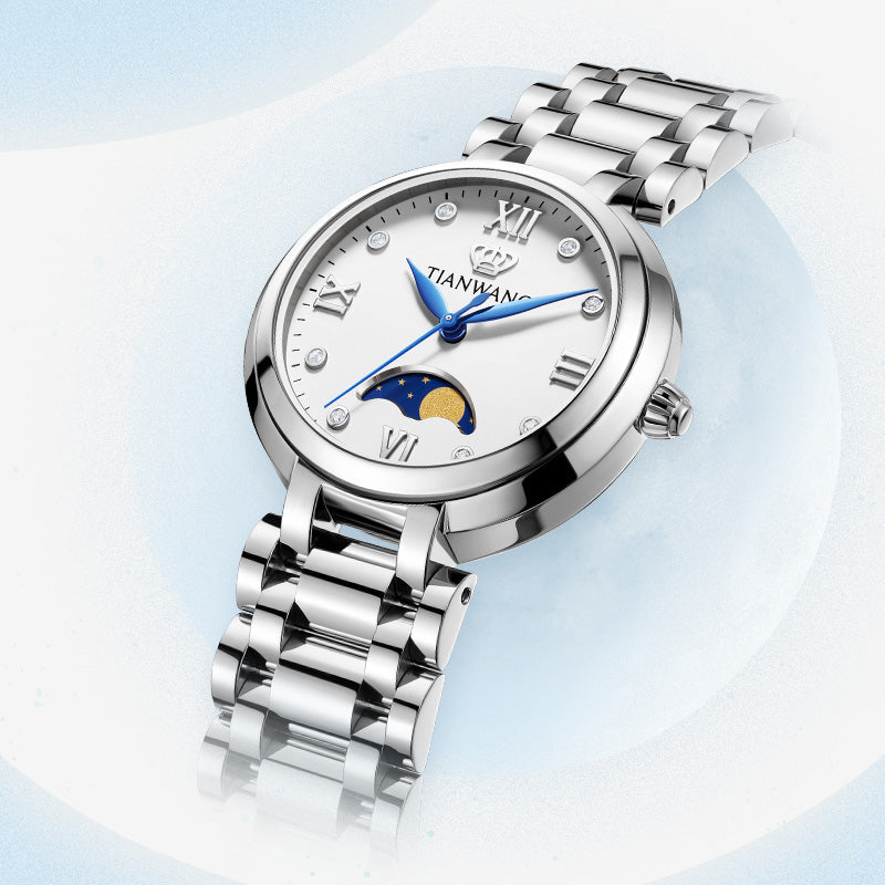 Moon phase display on Tianwang Celestial Quartz Watch