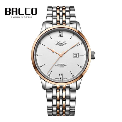 BALCO Men Mechanical Watches Automatic Swiss Steel Watch