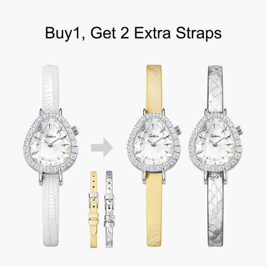 Sotoiru women's watch with interchangeable straps and mother-of-pearl dial